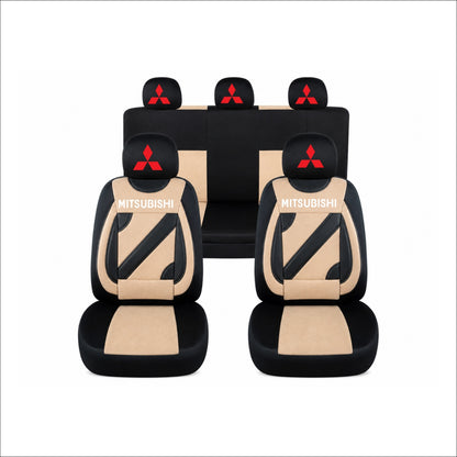 Set Huse Scaune Universale Nero Crem Personalizate cu Mitsubishi