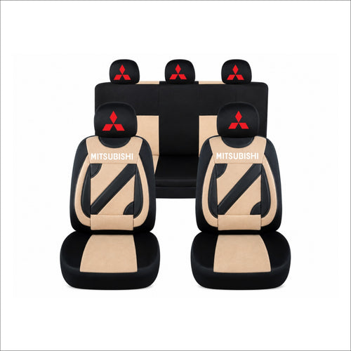 Set Huse Scaune Universale Nero Crem Personalizate cu Mitsubishi