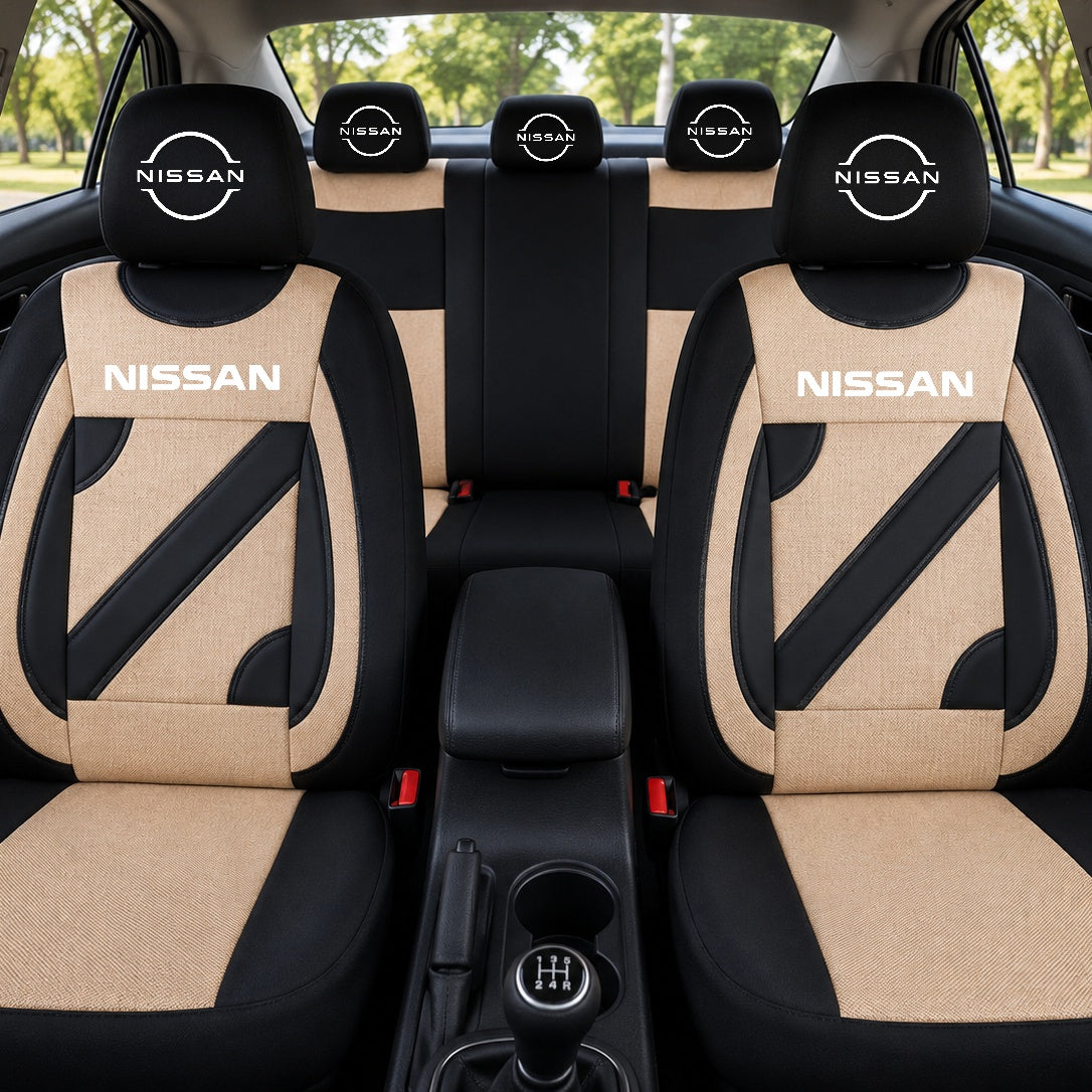 Set Huse Scaune Universale Nero Crem Personalizate cu Nissan Nou