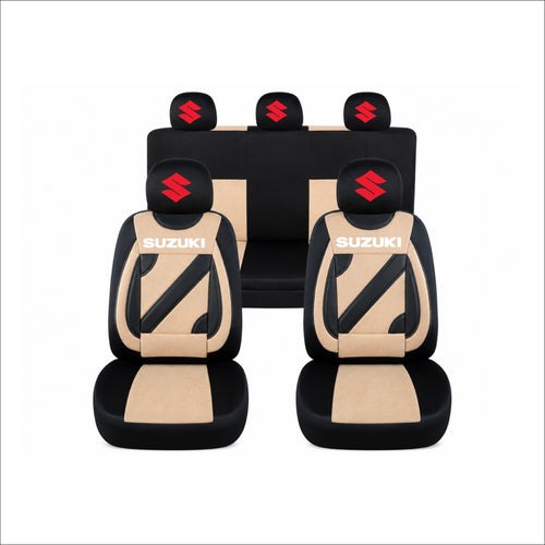 Set Huse Scaune Universale Nero Crem Personalizate cu Suzuki