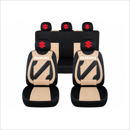 Set Huse Scaune Universale Nero Crem Personalizate cu Suzuki