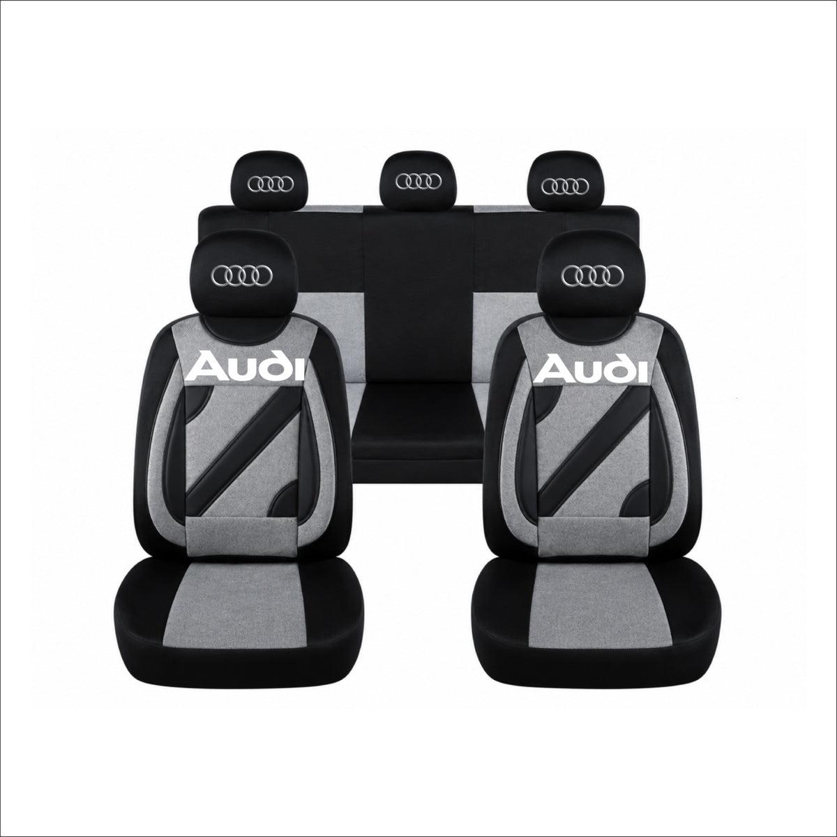 Set Huse Scaune Universale Nero Gri Personalizate cu Audi