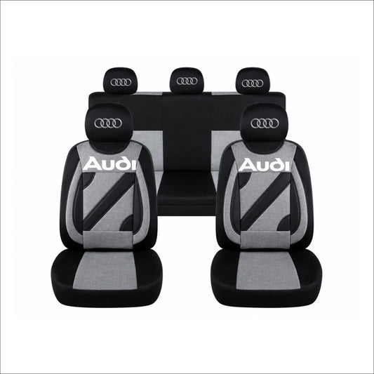 Set Huse Scaune Universale Nero Gri Personalizate cu Audi