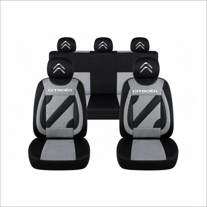 Set Huse Scaune Universale Nero Gri Personalizate cu Citroen