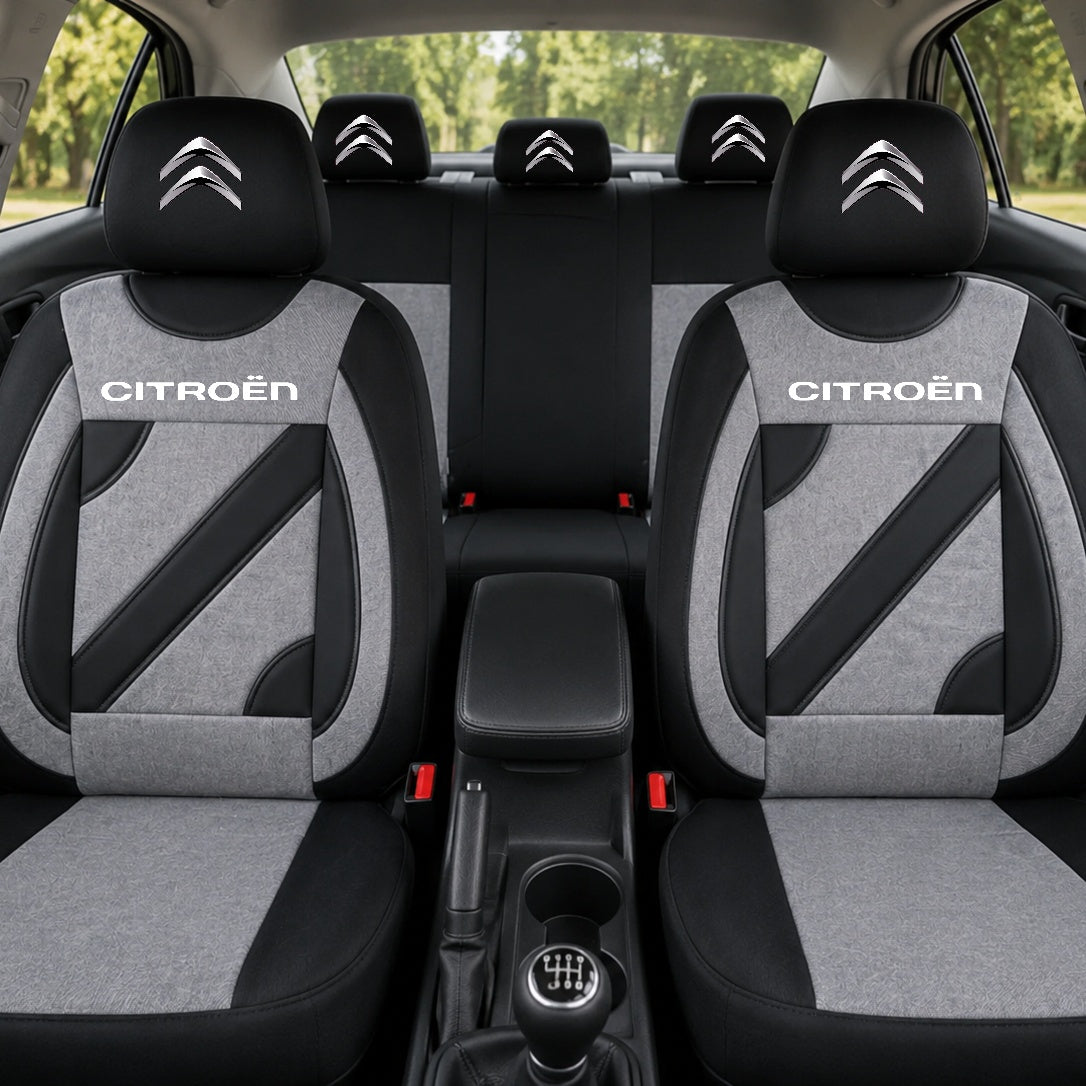 Set Huse Scaune Universale Nero Gri Personalizate cu Citroen