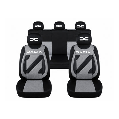 Set Huse Scaune Universale Nero Gri Personalizate cu Dacia Nou