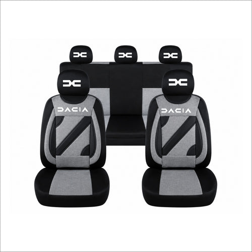 Set Huse Scaune Universale Nero Gri Personalizate cu Dacia Nou