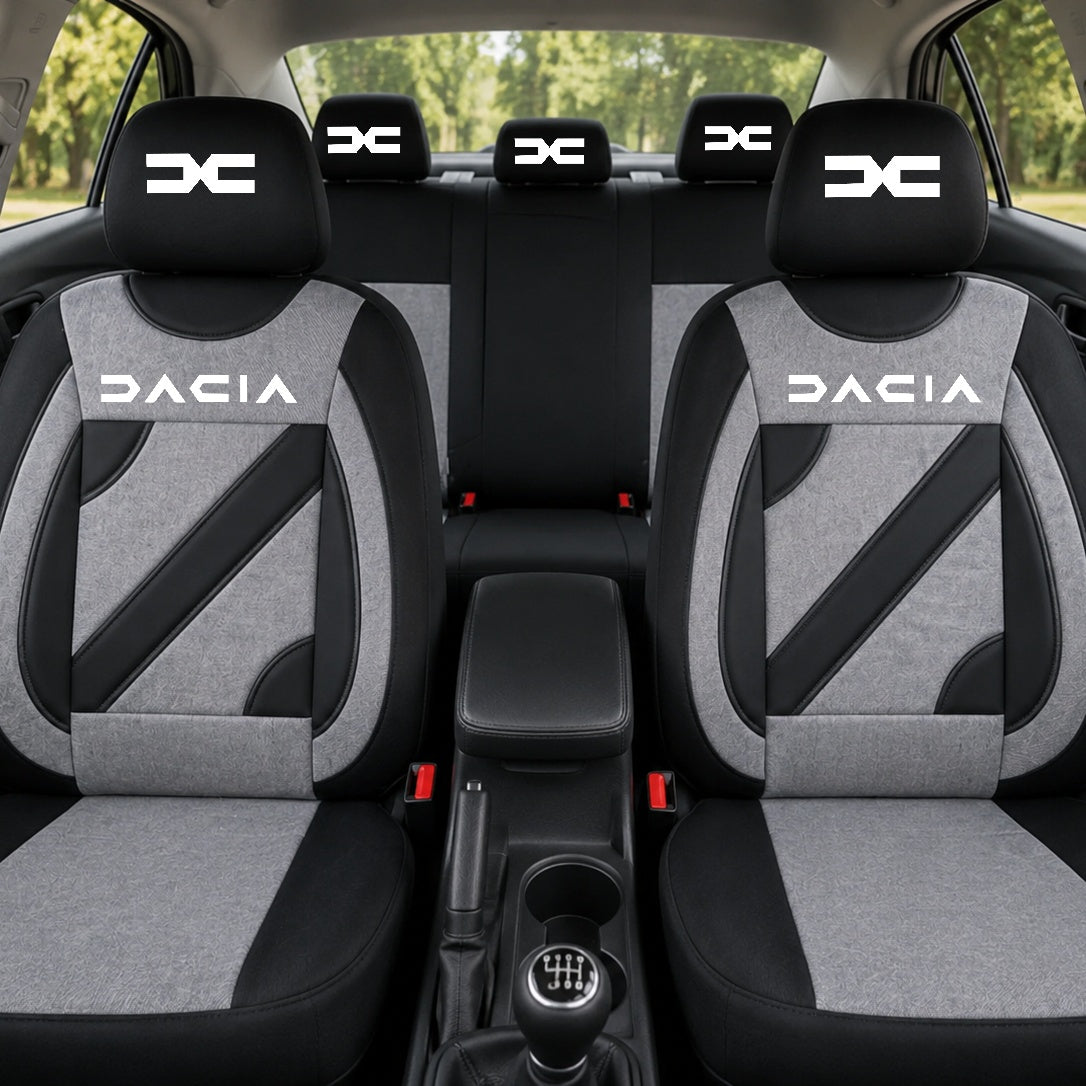 Set Huse Scaune Universale Nero Gri Personalizate cu Dacia Nou