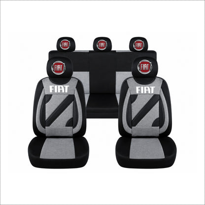 Set Huse Scaune Universale Nero Gri Personalizate cu Fiat