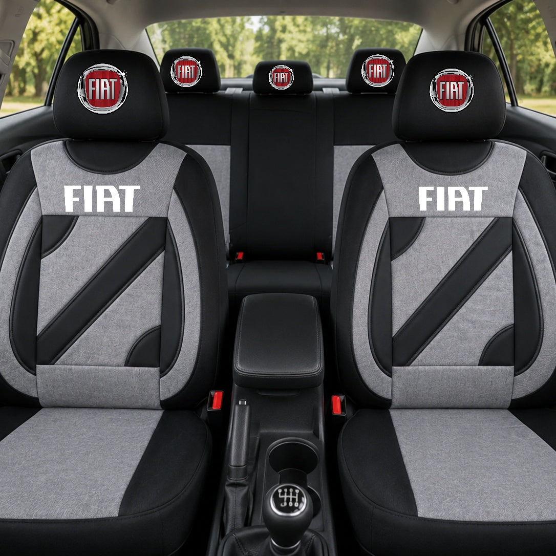 Set Huse Scaune Universale Nero Gri Personalizate cu Fiat