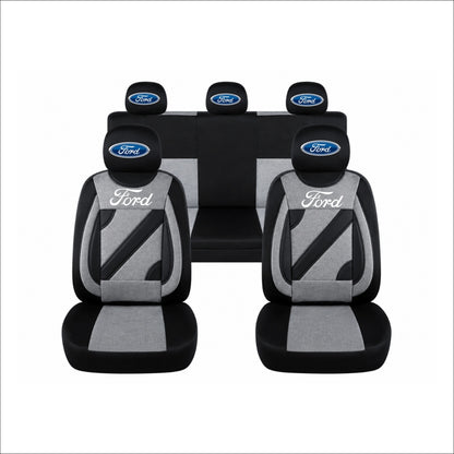 Set Huse Scaune Universale Nero Gri Personalizate cu Ford