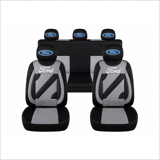 Set Huse Scaune Universale Nero Gri Personalizate cu Ford