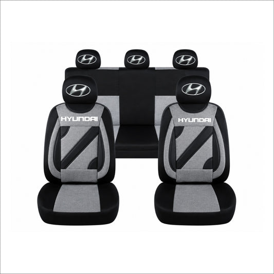 Set Huse Scaune Universale Nero Gri Personalizate cu Hyundai