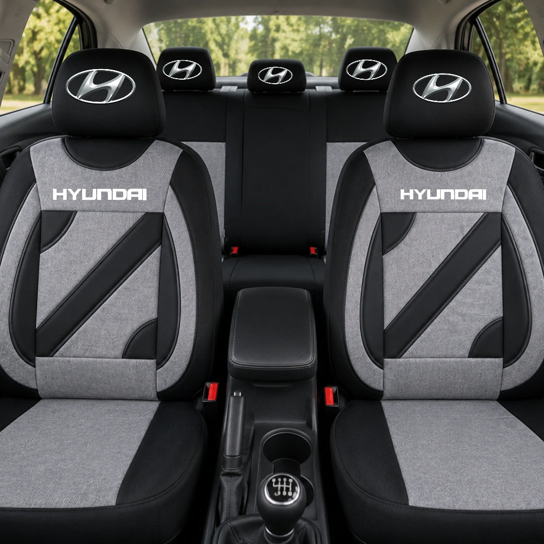 Set Huse Scaune Universale Nero Gri Personalizate cu Hyundai
