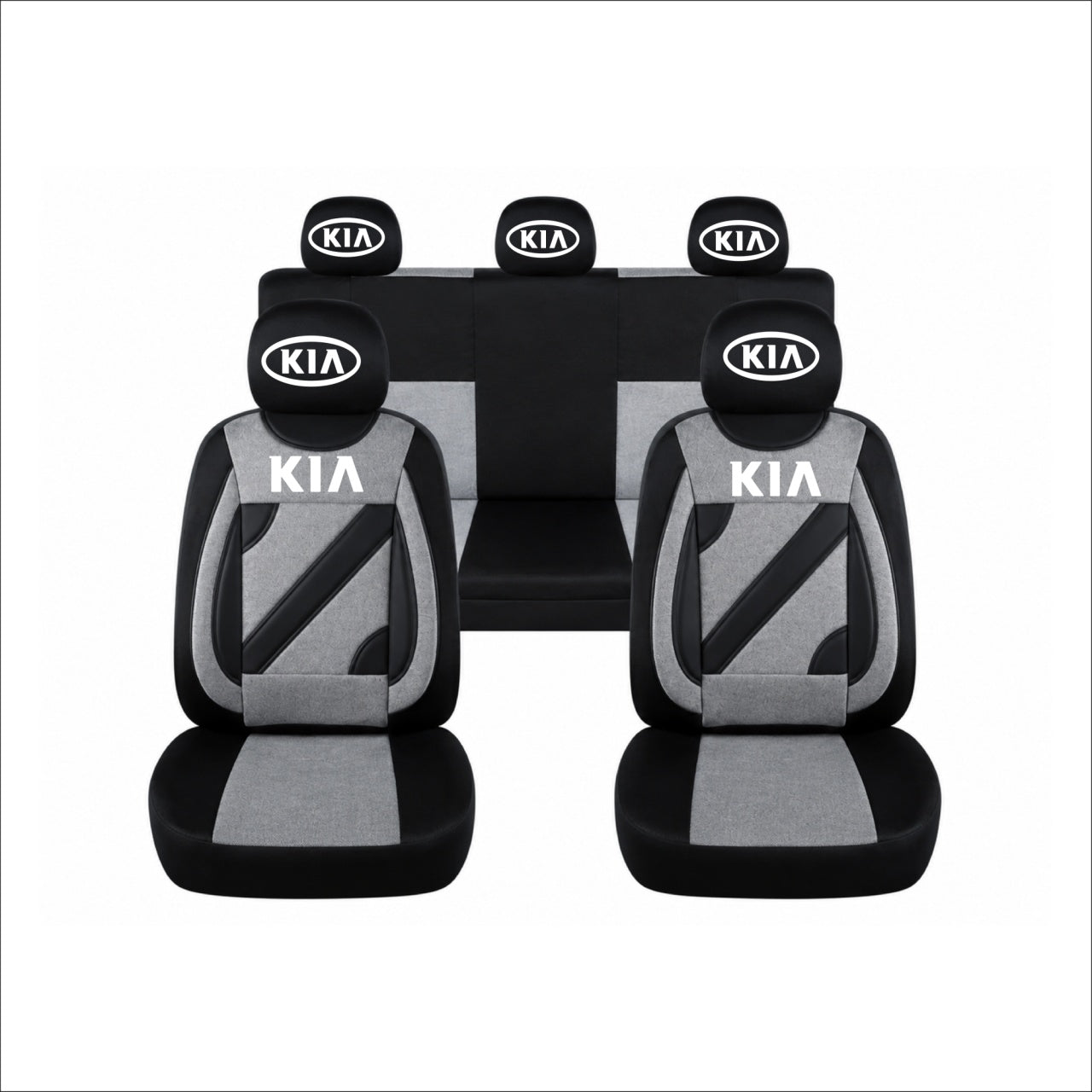 Set Huse Scaune Universale Nero Gri Personalizate cu Kia