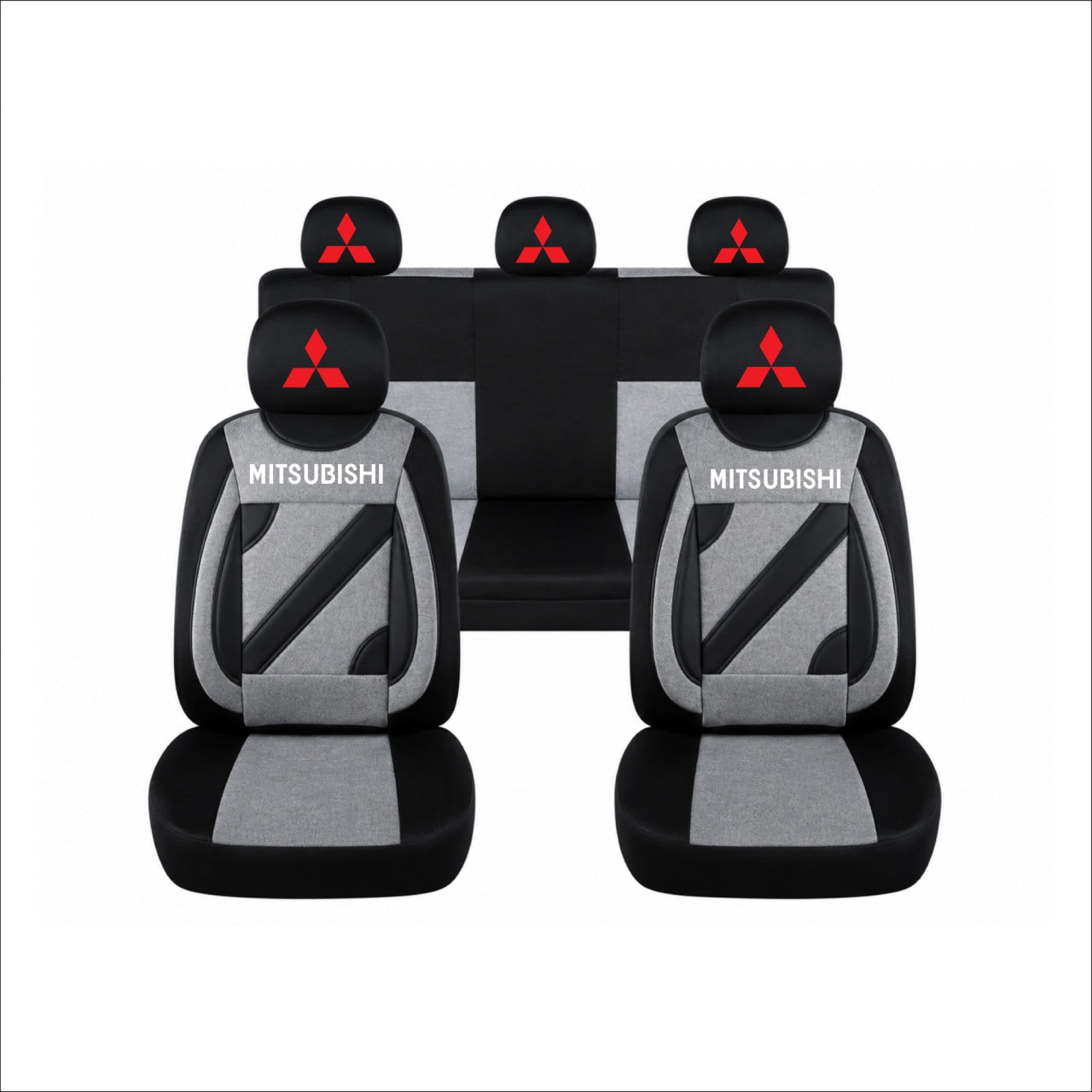Set Huse Scaune Universale Nero Gri Personalizate cu Mitsubishi