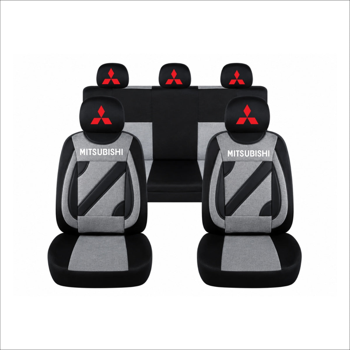 Set Huse Scaune Universale Nero Gri Personalizate cu Mitsubishi