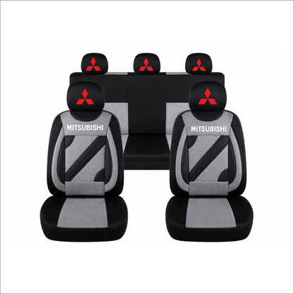 Set Huse Scaune Universale Nero Gri Personalizate cu Mitsubishi
