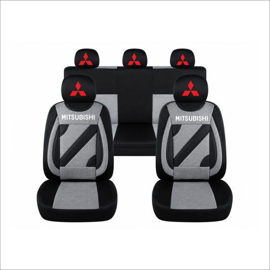 Set Huse Scaune Universale Nero Gri Personalizate cu Mitsubishi