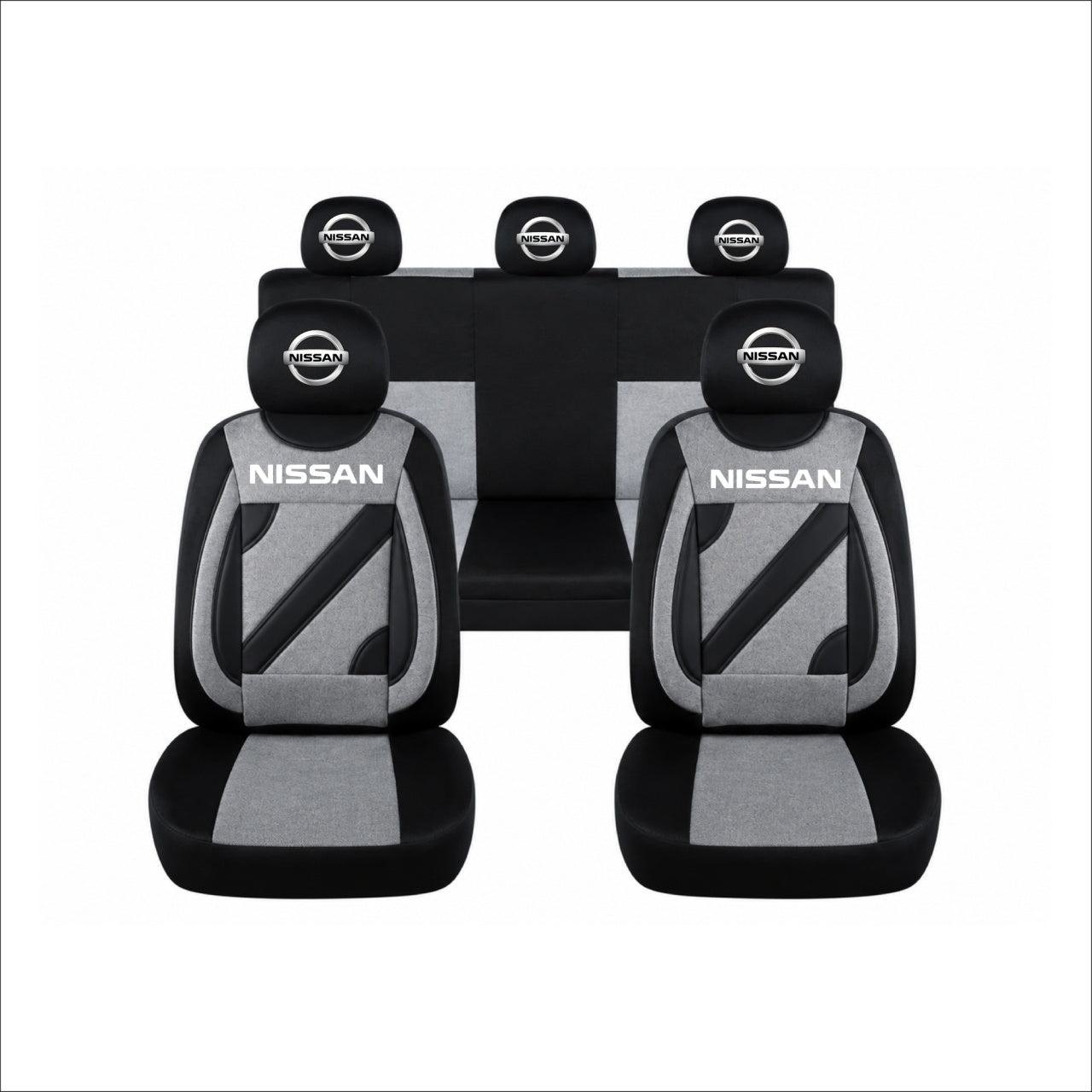 Set Huse Scaune Universale Nero Gri Personalizate cu Nissan