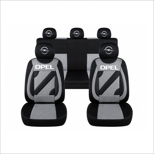 Set Huse Scaune Universale Nero Gri Personalizate cu Opel