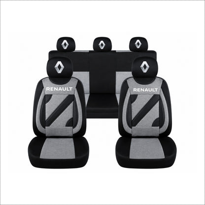 Set Huse Scaune Universale Nero Gri Personalizate cu Renault