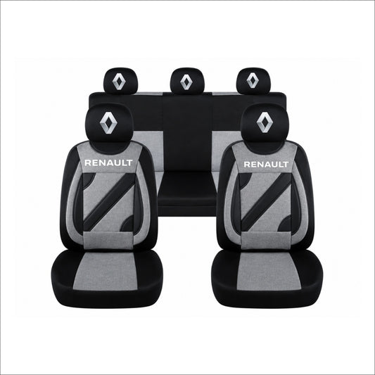 Set Huse Scaune Universale Nero Gri Personalizate cu Renault