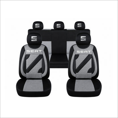 Set Huse Scaune Universale Nero Gri Personalizate cu Seat