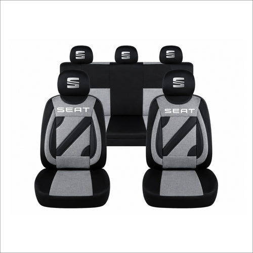 Set Huse Scaune Universale Nero Gri Personalizate cu Seat