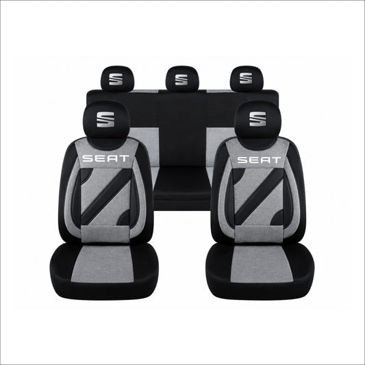 Set Huse Scaune Universale Nero Gri Personalizate cu Seat