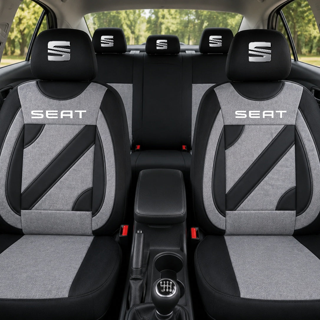 Set Huse Scaune Universale Nero Gri Personalizate cu Seat