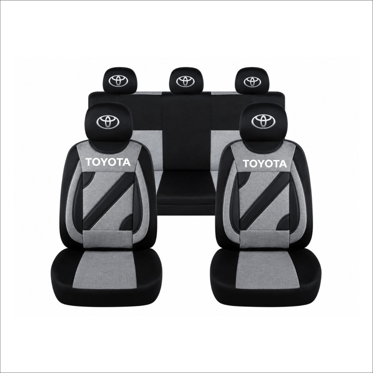 Set Huse Scaune Universale Nero Gri Personalizate cu Toyota