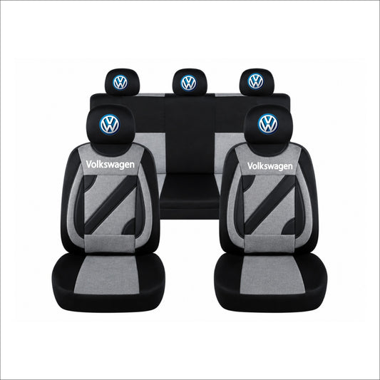 Set Huse Scaune Universale Nero Gri Personalizate cu Volkswagen