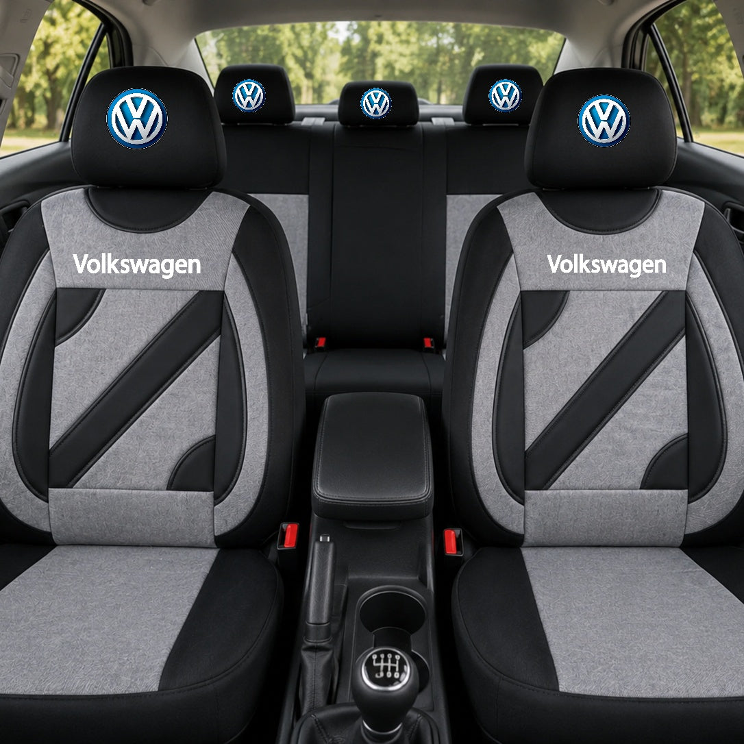 Set Huse Scaune Universale Nero Gri Personalizate cu Volkswagen