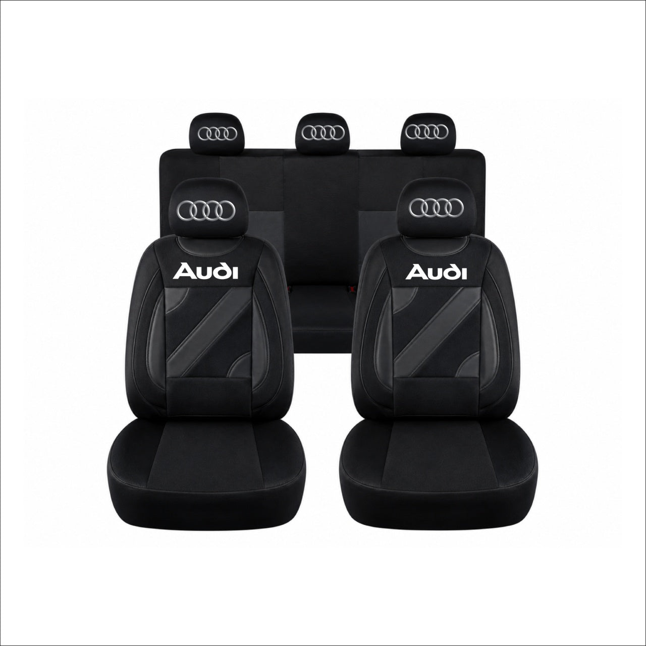 Set Huse Scaune Universale Nero Negru Personalizate cu Audi