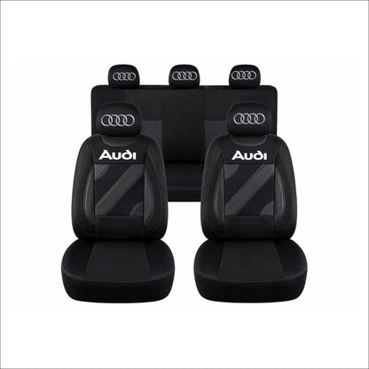 Set Huse Scaune Universale Nero Negru Personalizate cu Audi
