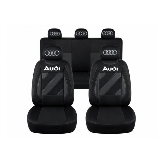 Set Huse Scaune Universale Nero Negru Personalizate cu Audi