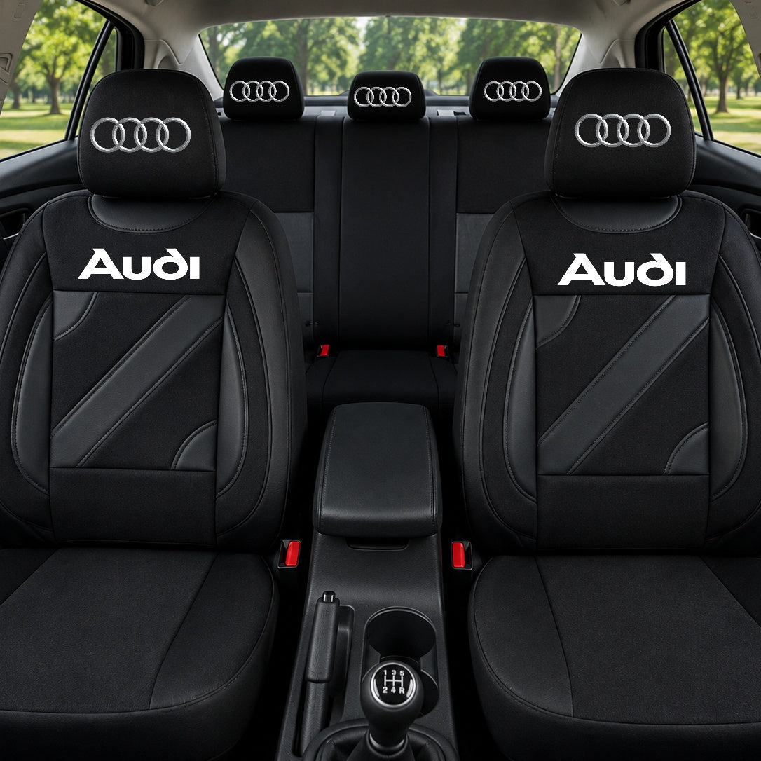 Set Huse Scaune Universale Nero Negru Personalizate cu Audi