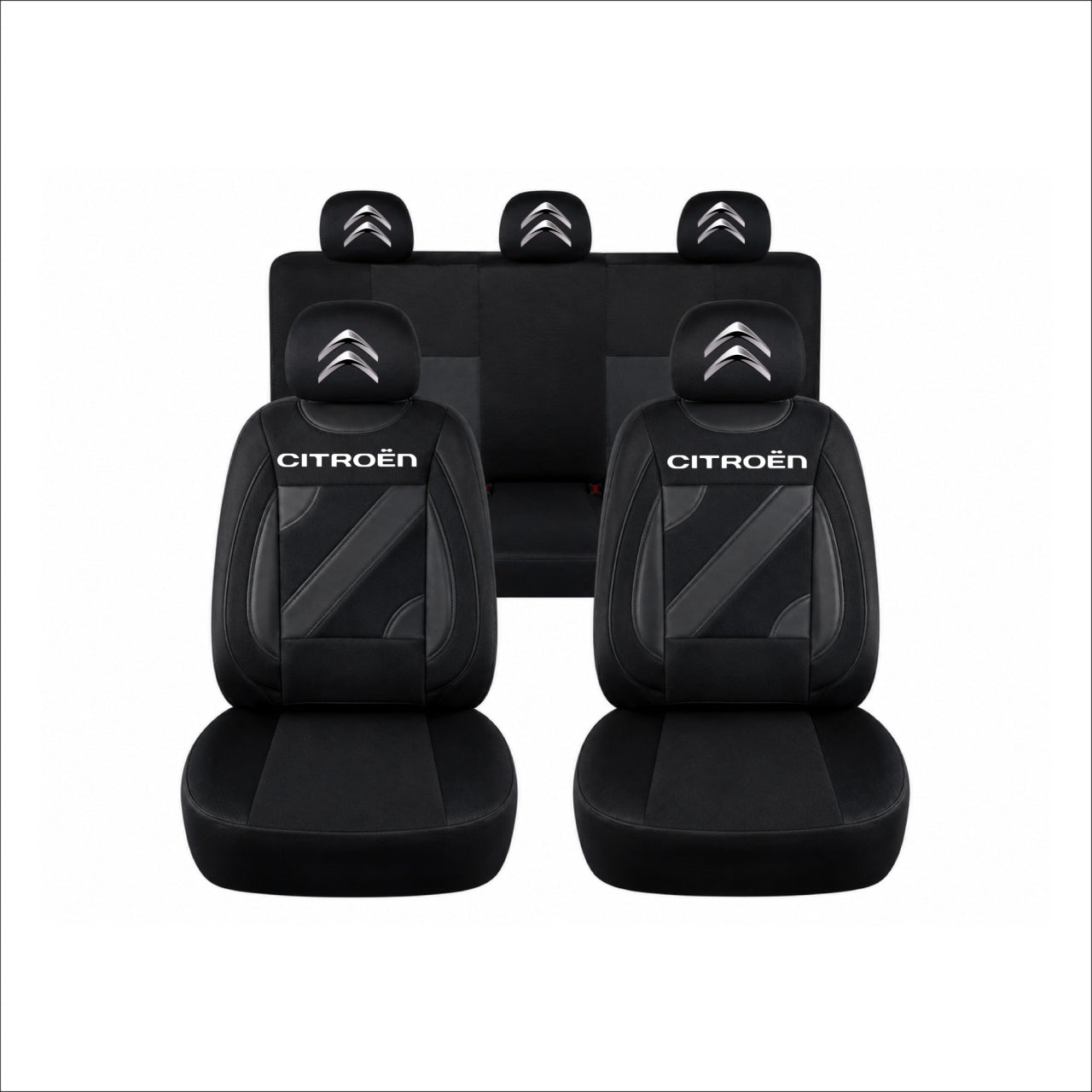 Set Huse Scaune Universale Nero Negru Personalizate cu Citroen