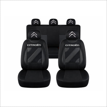 Set Huse Scaune Universale Nero Negru Personalizate cu Citroen