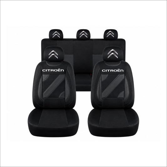 Set Huse Scaune Universale Nero Negru Personalizate cu Citroen