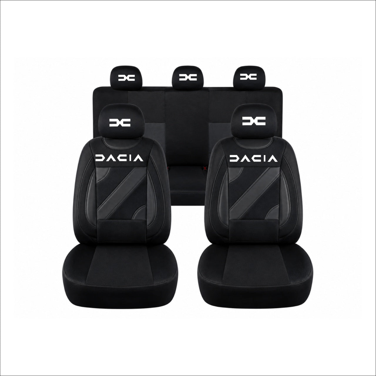 Set Huse Scaune Universale Nero Negru Personalizate cu Dacia Nou