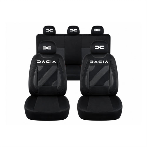 Set Huse Scaune Universale Nero Negru Personalizate cu Dacia Nou