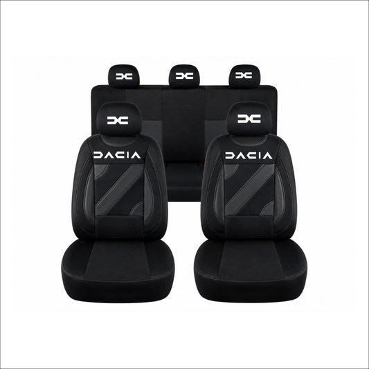 Set Huse Scaune Universale Nero Negru Personalizate cu Dacia Nou