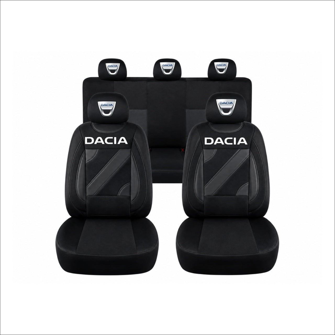 Set Huse Scaune Universale Nero Negru Personalizate cu Dacia