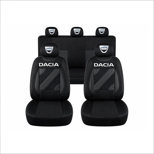 Set Huse Scaune Universale Nero Negru Personalizate cu Dacia