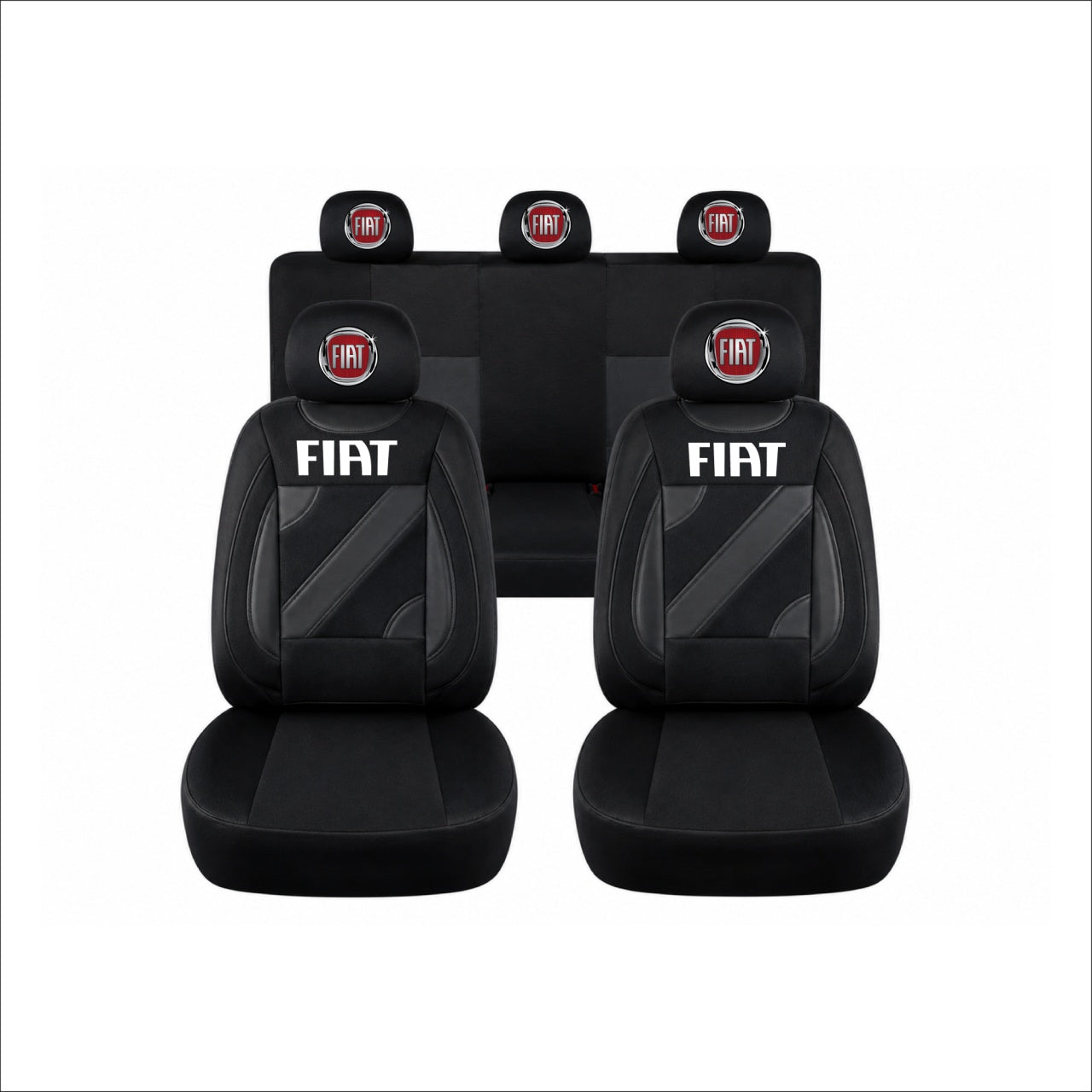 Set Huse Scaune Universale Nero Negru Personalizate cu Fiat