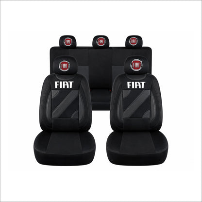 Set Huse Scaune Universale Nero Negru Personalizate cu Fiat