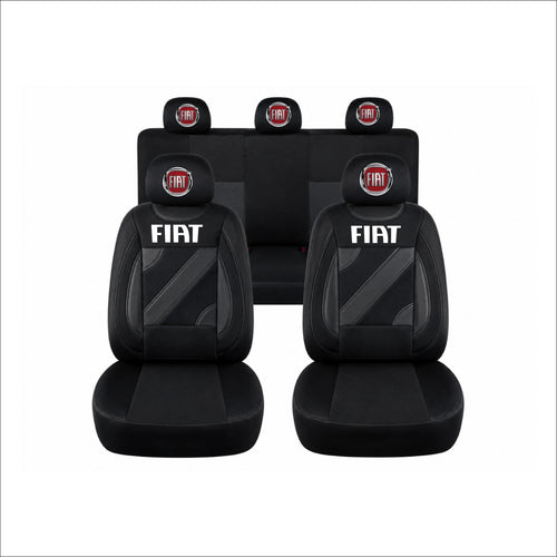 Set Huse Scaune Universale Nero Negru Personalizate cu Fiat
