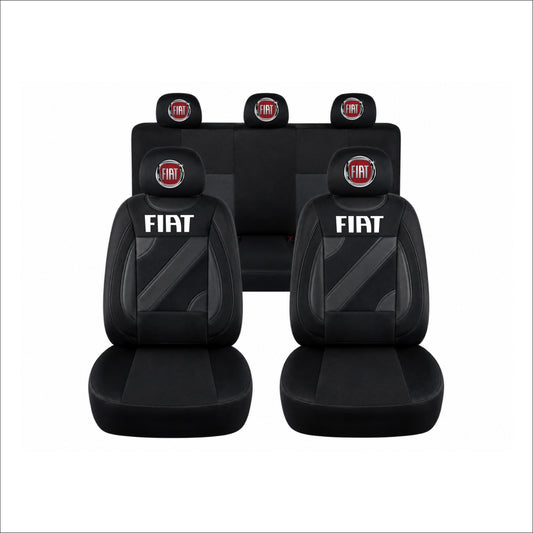 Set Huse Scaune Universale Nero Negru Personalizate cu Fiat